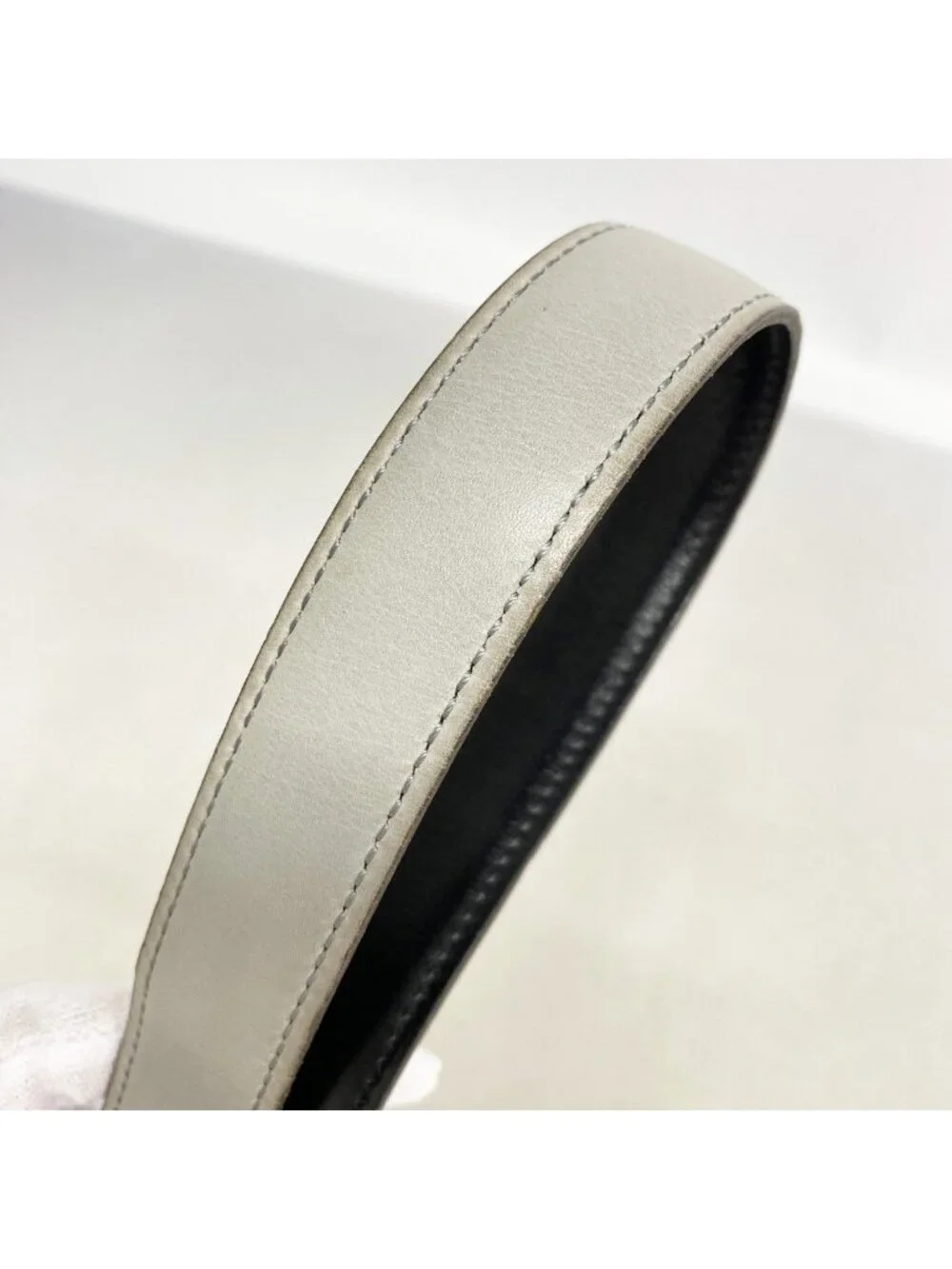 Hermes Belt Constance Box Calf Black Blue Pale Silver